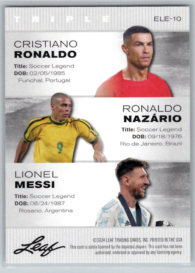 Cristiano Ronaldo, Ronaldo Nazário, Lionel Messi