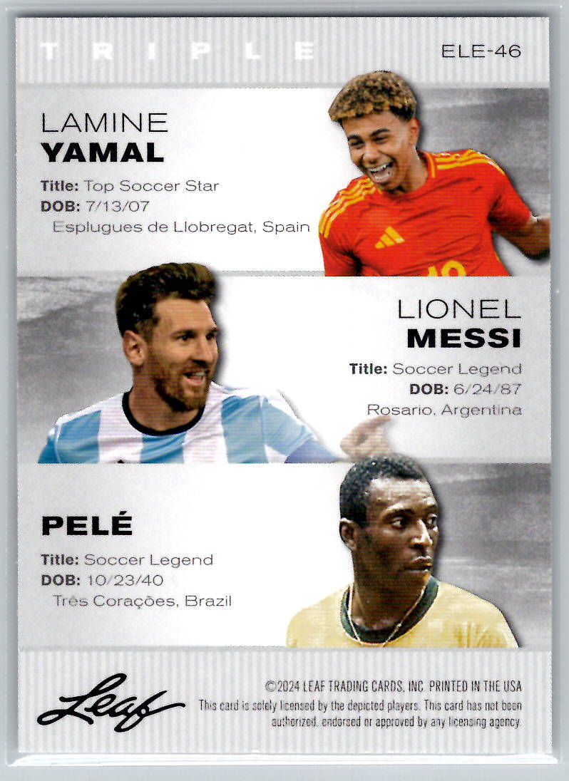 Lamine Yamal, Lionel Messi, Pelé