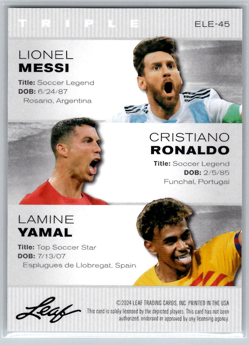 Lionel Messi, Cristiano Ronaldo, Lamine Yamal