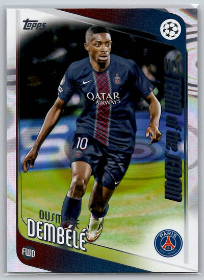 Ousmane Dembélé /Refractor /Parallel Silver Raindrops UCL Team of the Season 2025-26 Topps UEFA Club Competitions PSG UEFA Champions League