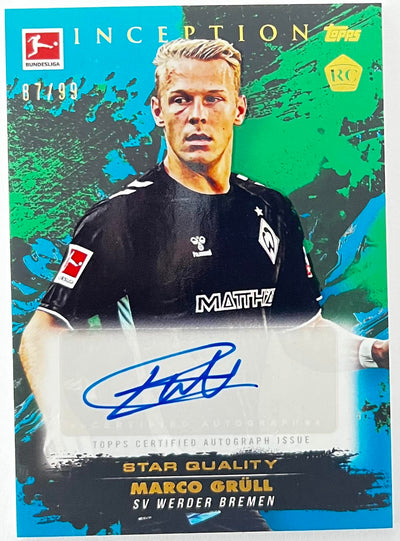 Marco Grüll 87/99 /Numbered /Autograph /Rookie 2024-25 Topps Inception Bundesliga - Star Quality Werder Bremen Bundesliga
